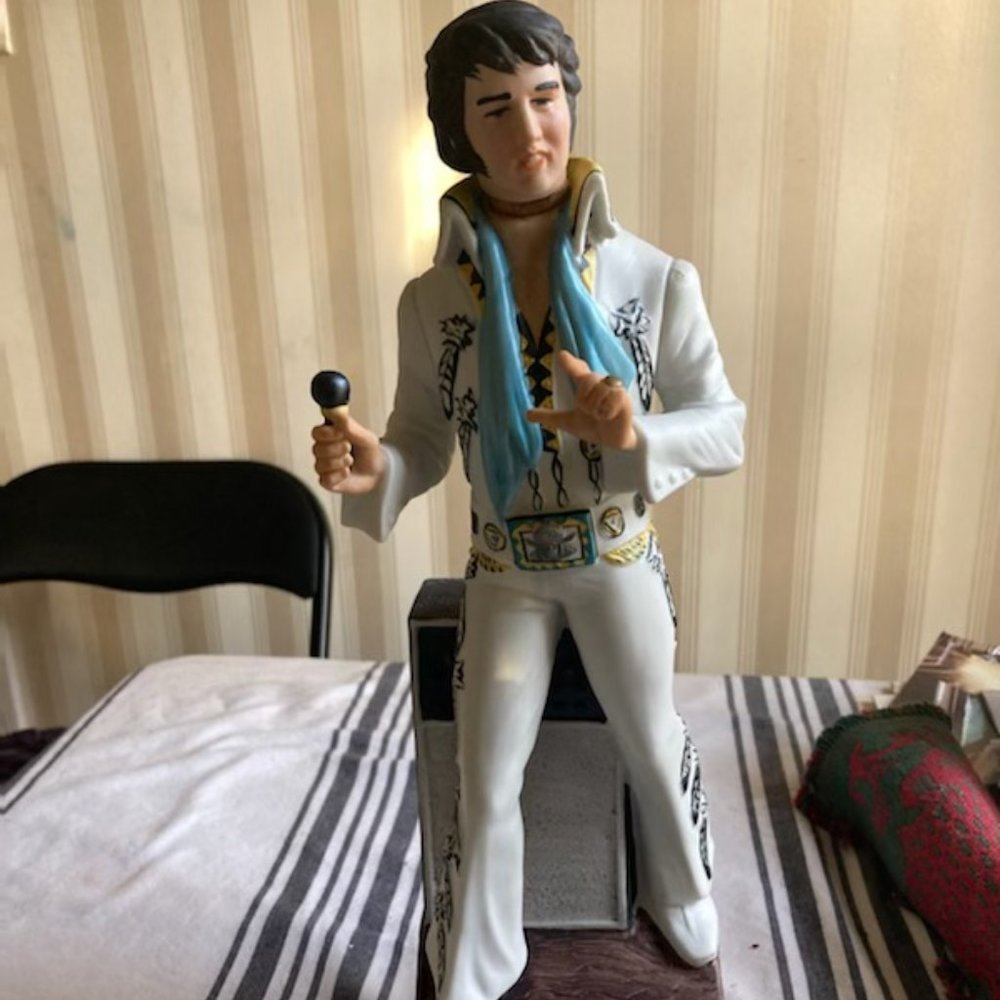 Original Elvis Musical Decanter with 1978 Receipt - Americana Porcelain